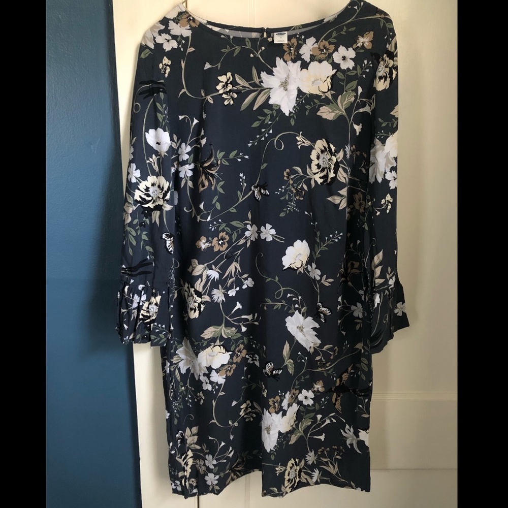 Blue Floral Midi Dress
